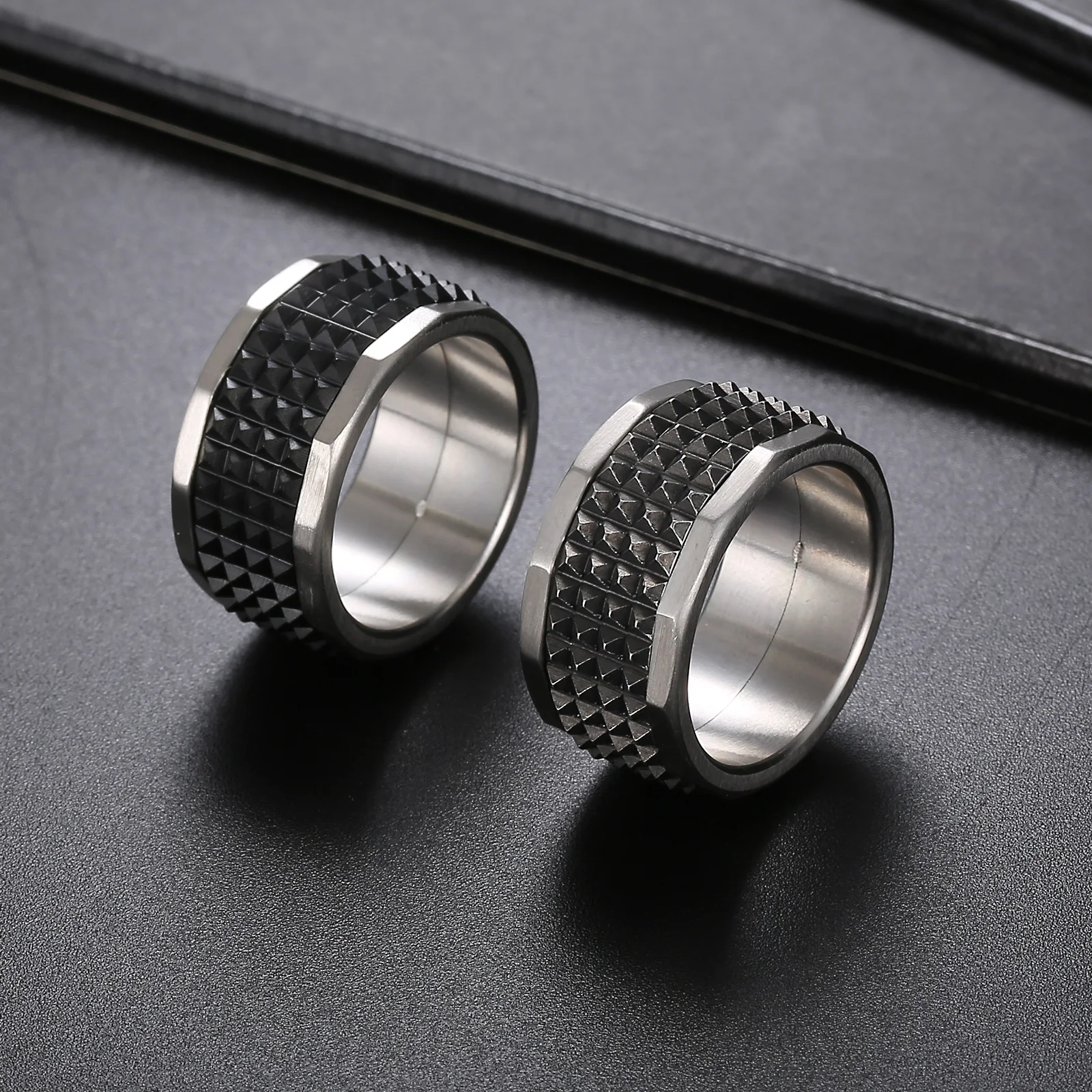 Men's Spike Ring Gothic Stainless Steel 12mm Wide