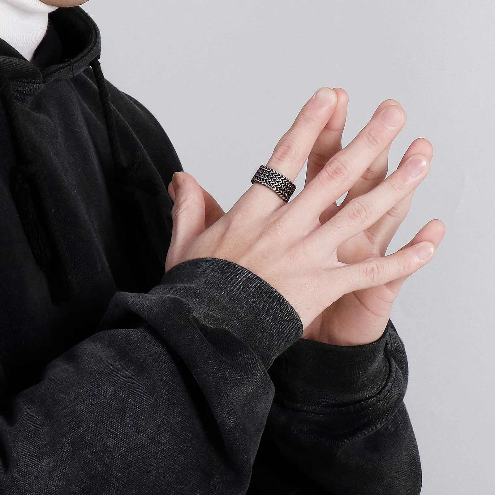 Hip Hop Rock Multicolor Stainless Steel Mesh Ring
