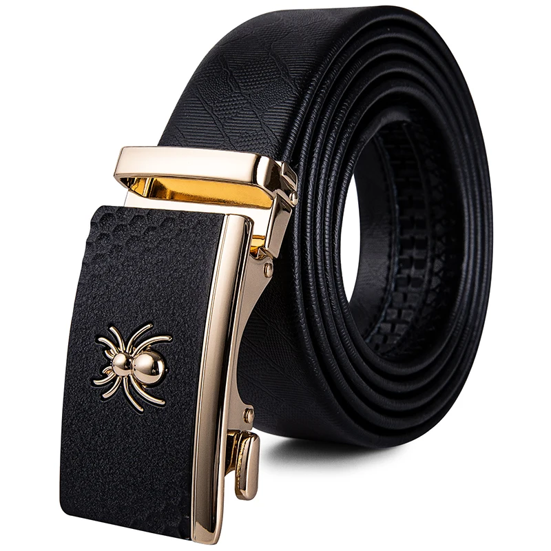 Men's Click Belt Ratchet Black with 3 Automatic Buckles