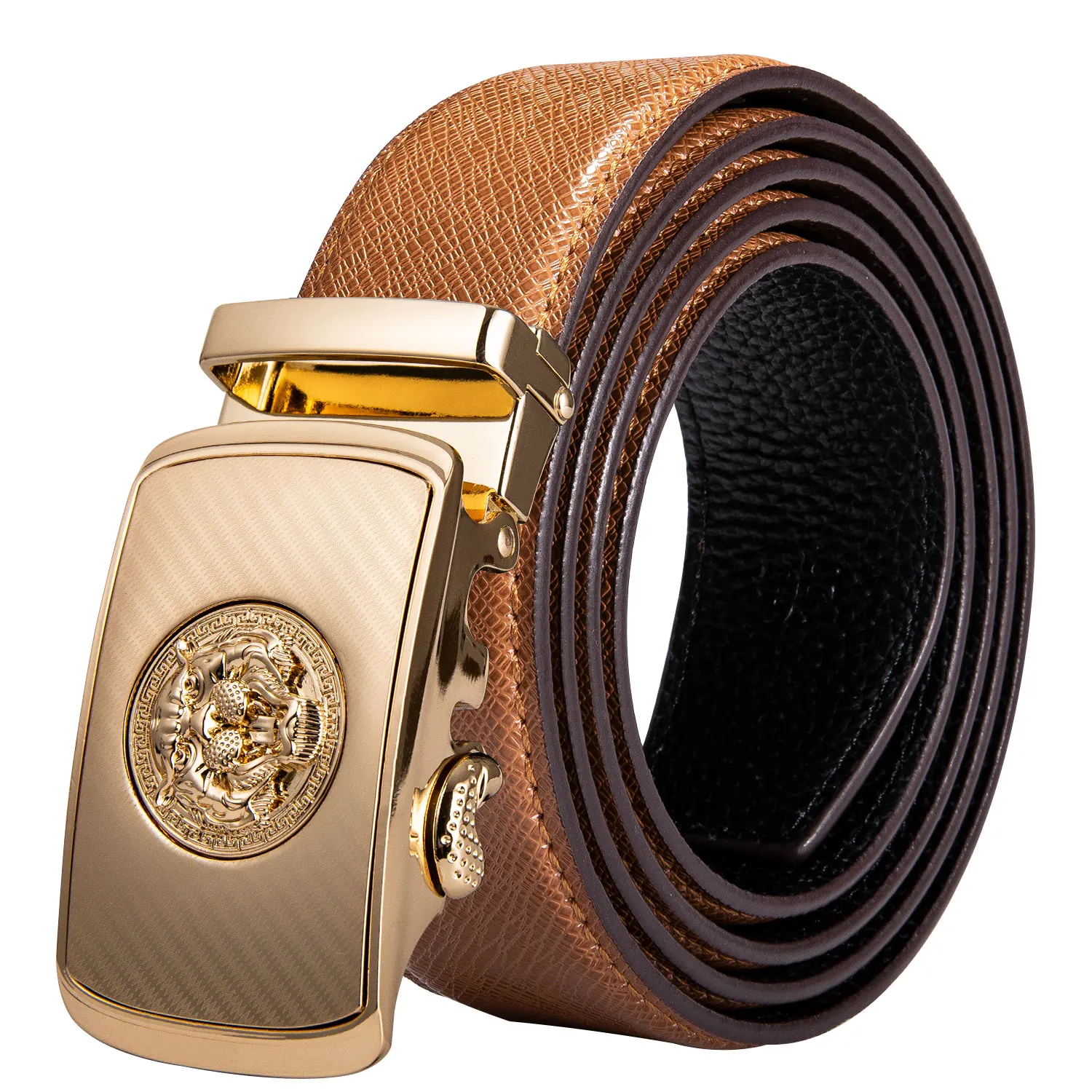 Luxury Designer Belts for Men with Golden Buckle