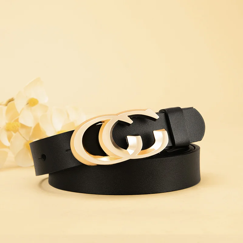 Double G Buckle Women's Genuine Leather Belt