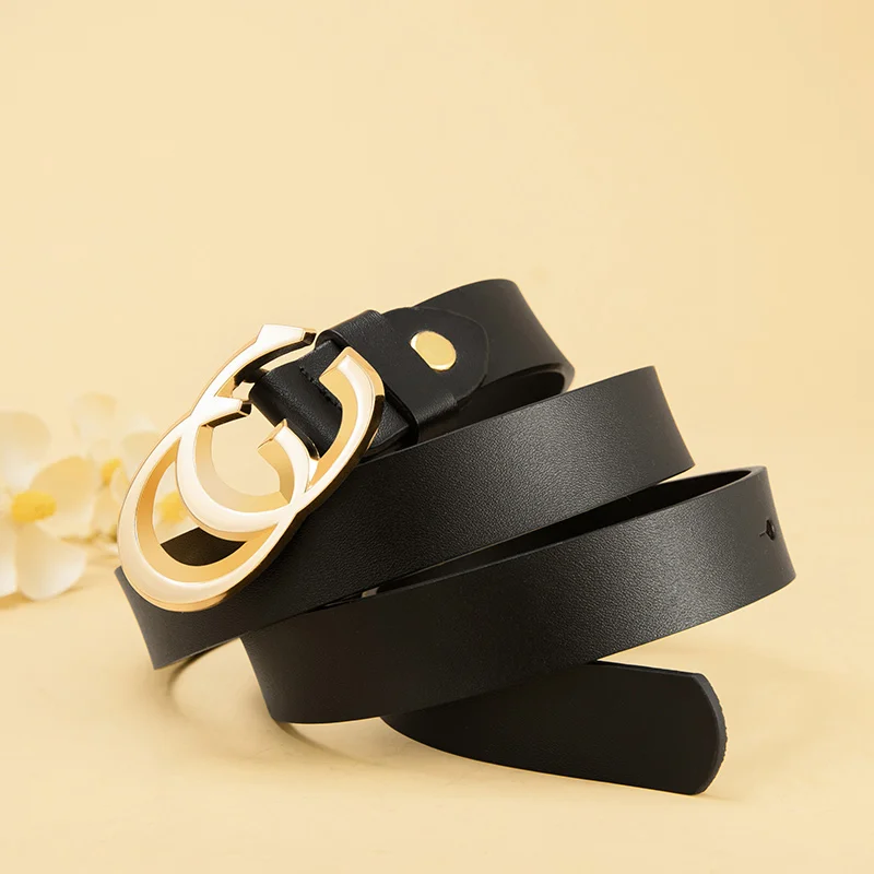 Double G Buckle Women's Genuine Leather Belt
