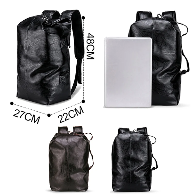 Leather Trip Men's Large Capacity Travel Backpack