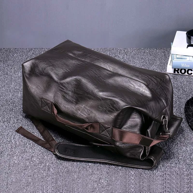 Leather Trip Men's Large Capacity Travel Backpack