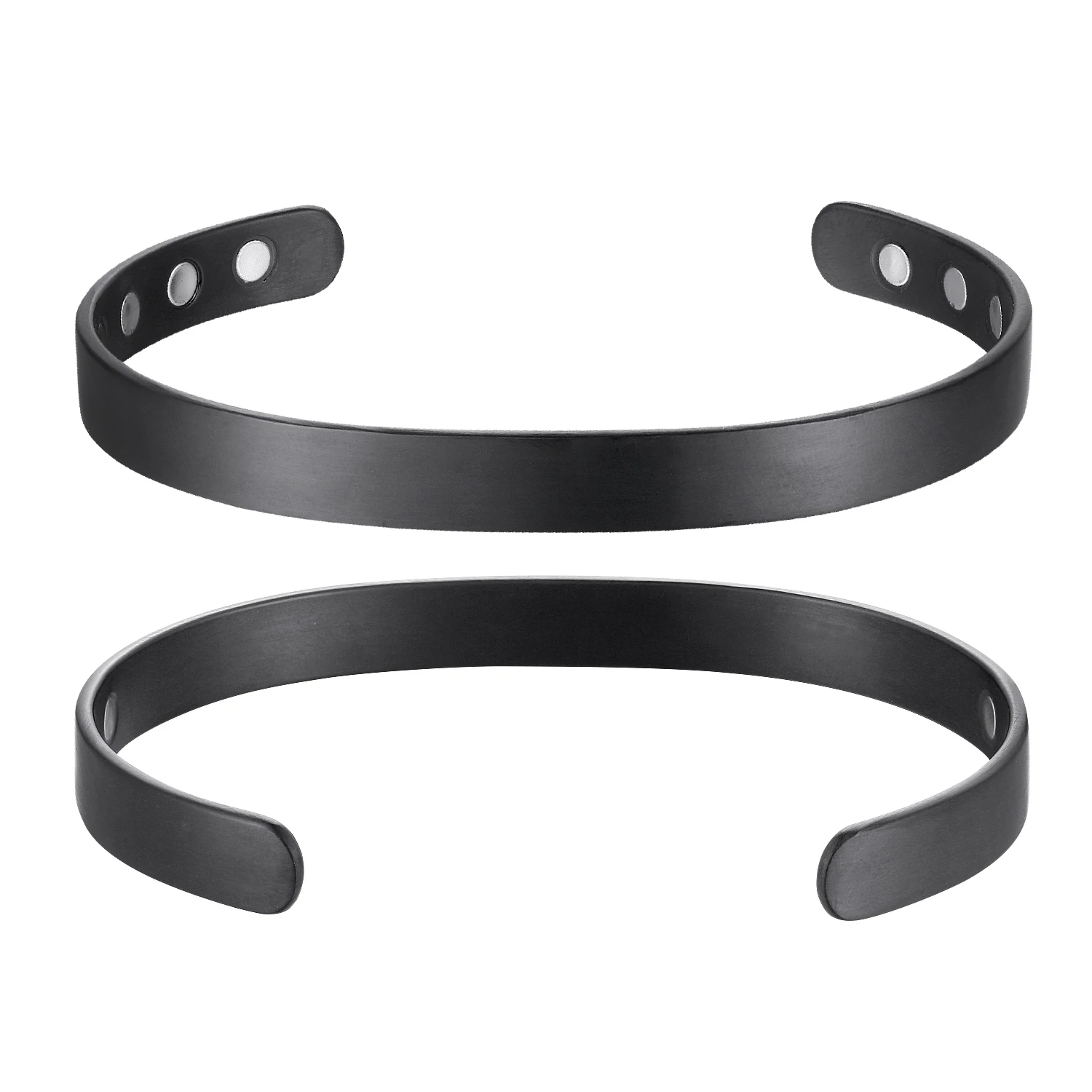 Copper Magnetic Cuff Bracelet Black Plated