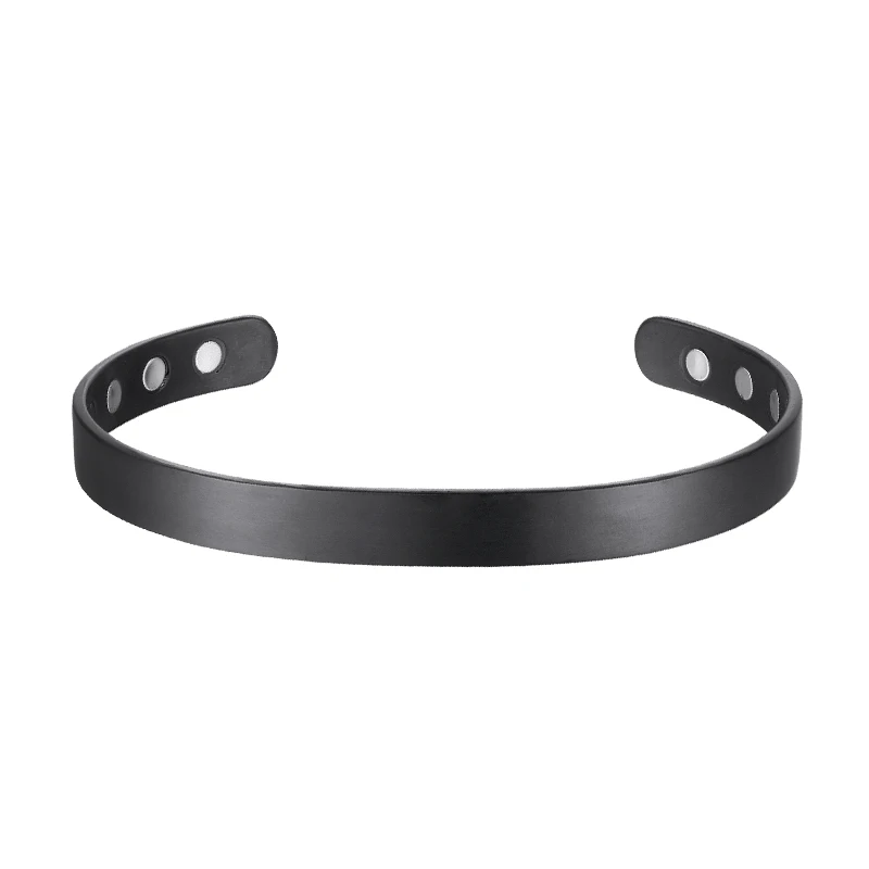 Copper Magnetic Cuff Bracelet Black Plated