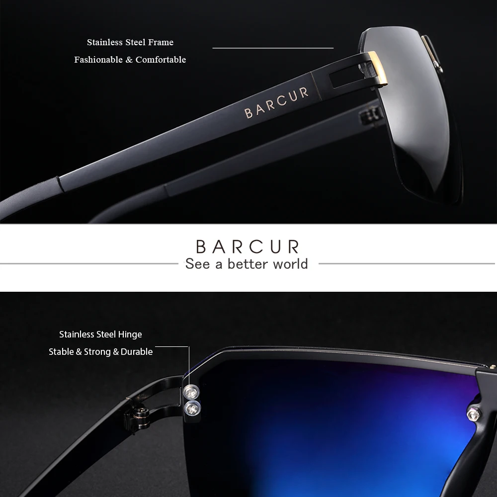 Designer Square Sunglasses for Men Luxury Driving