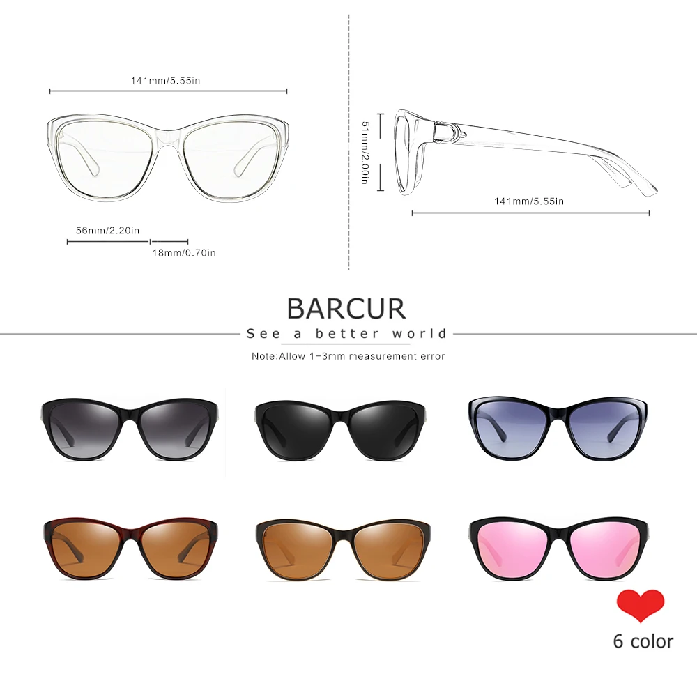 UV400 Polarized Cat Eyes Sunglasses for Women
