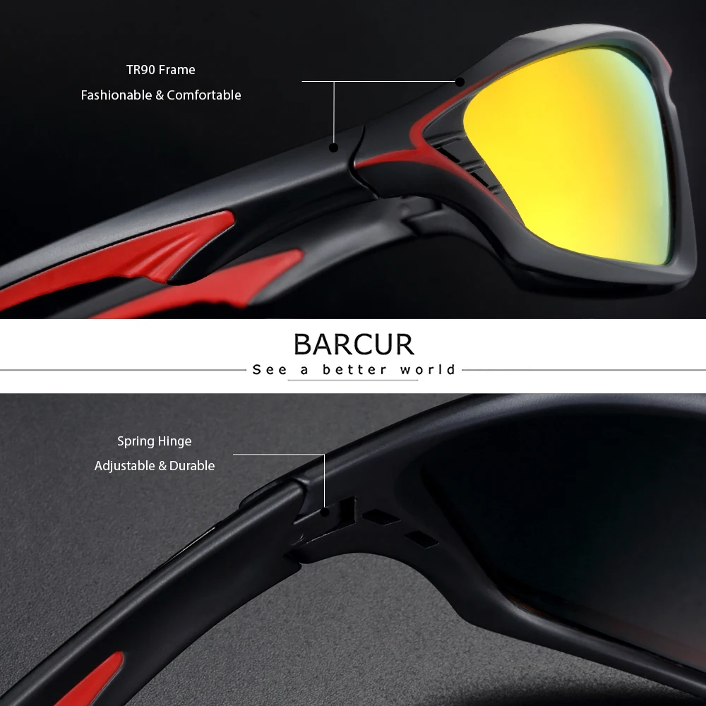 Sports Sunglasses For Men TR90 Unbreakable Frame