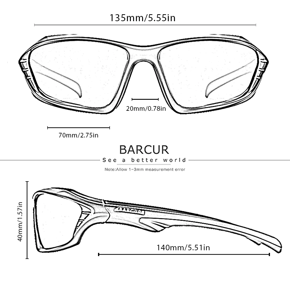 Sports Sunglasses For Men TR90 Unbreakable Frame