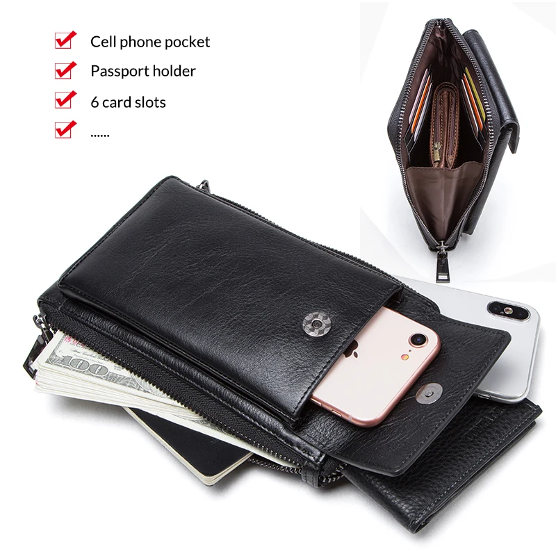 Retro Leather Phone Crossbody Bag with Shoulder Strap