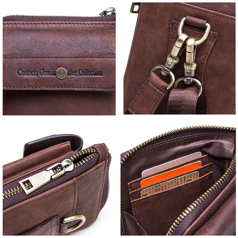 Retro Leather Phone Crossbody Bag with Shoulder Strap