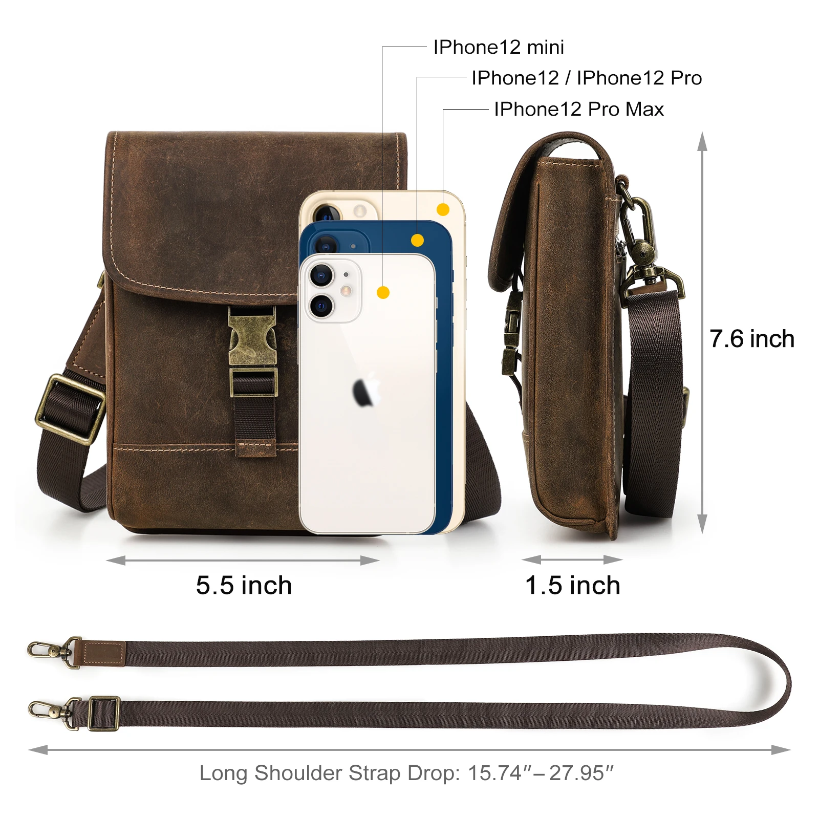 Small Leather Travel Card Wallet Case for Cell Phone