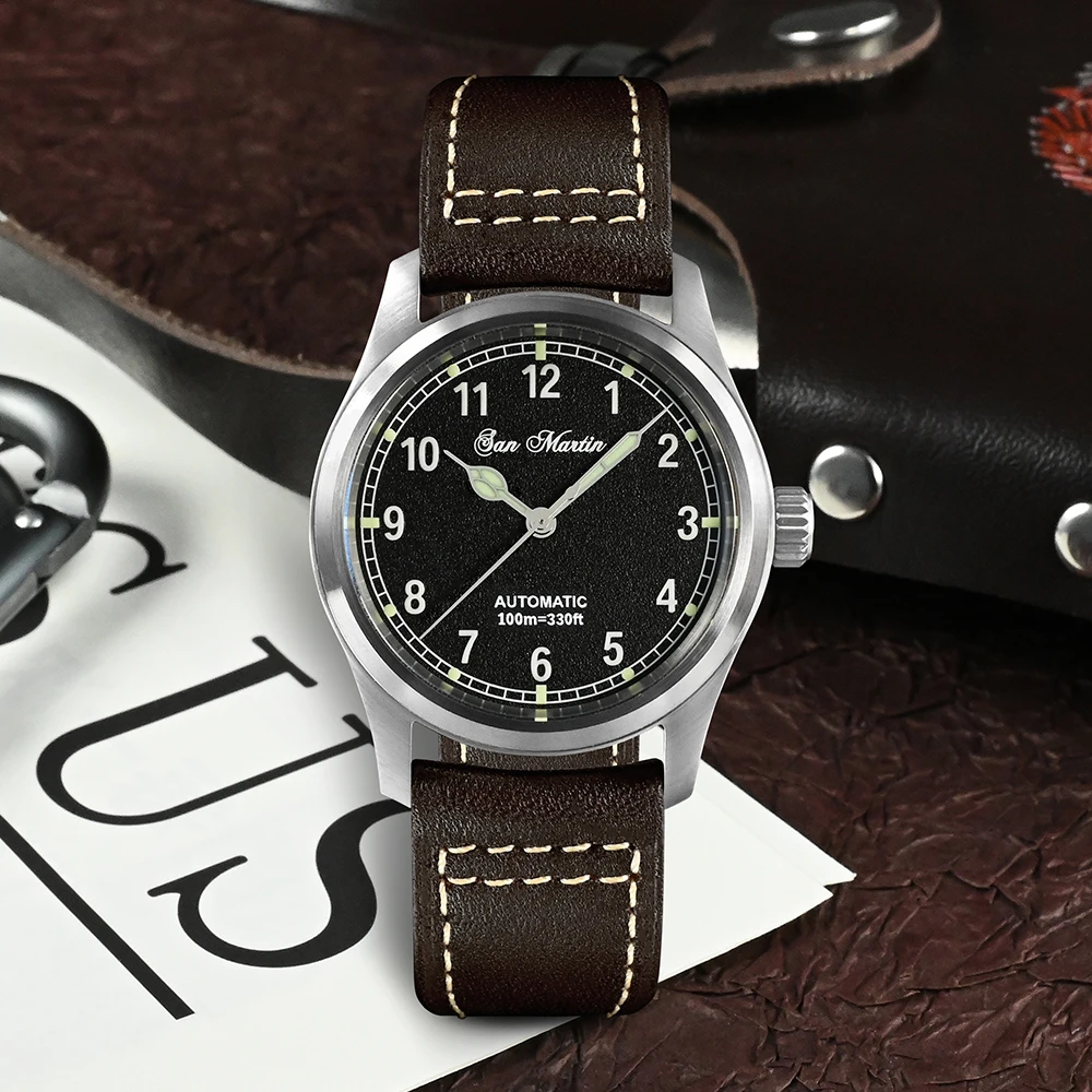 San Martin 37mm Pilot Watch Miyota 8215 Military Style
