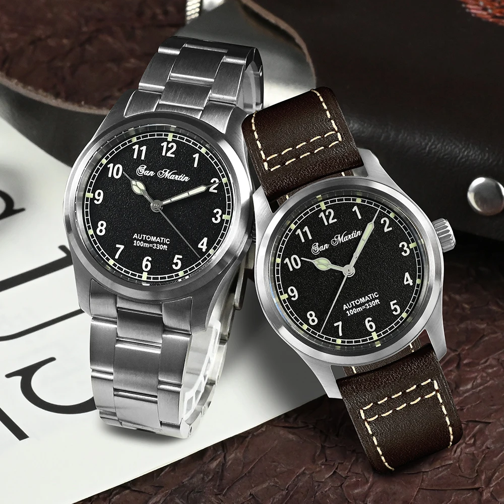 San Martin 37mm Pilot Watch Miyota 8215 Military Style