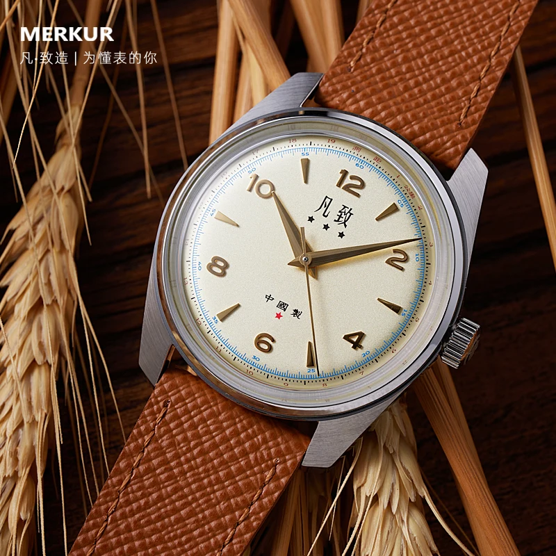 Salmon Gather Vintage Men's Dress Mechanical Watch