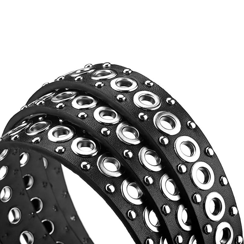 Punk Metal Rivet Pin Buckle Luxury Belts for Women