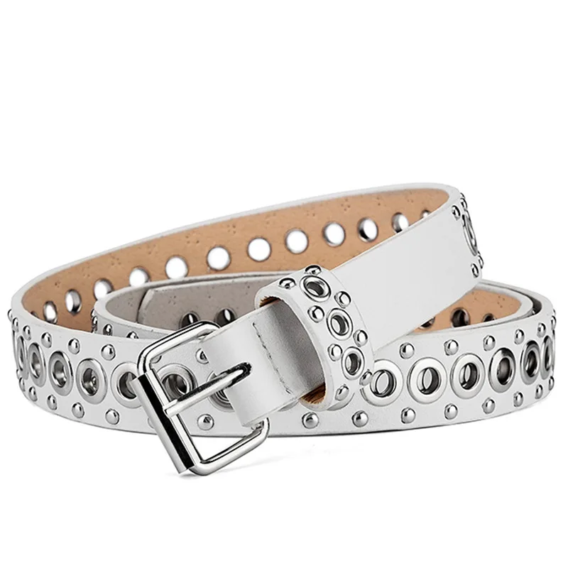 Punk Metal Rivet Pin Buckle Luxury Belts for Women
