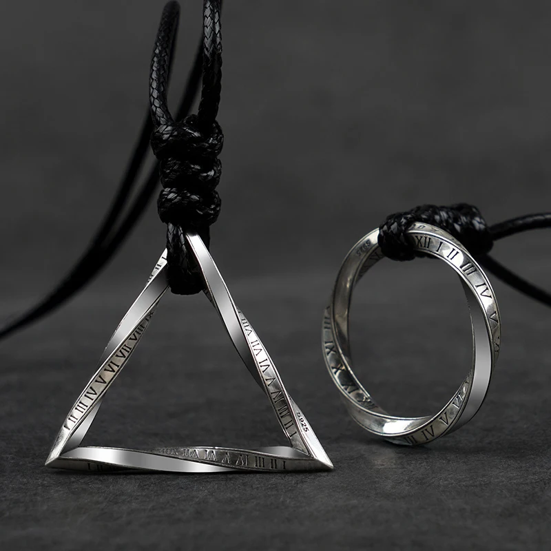 Time Cycle Mobius Pendant Sterling Silver