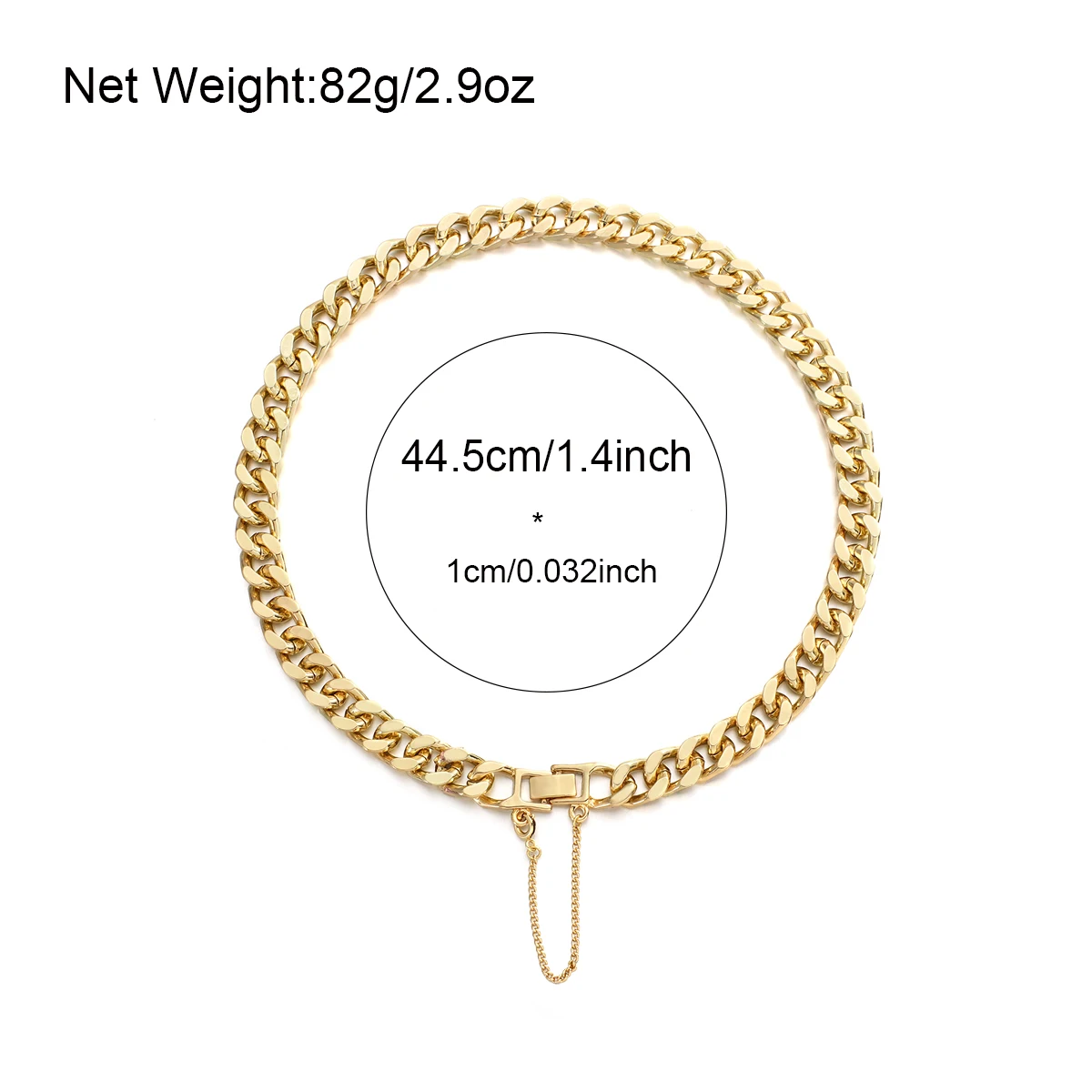 Gold Silver Cuban Chain Minimalist Choker Necklace
