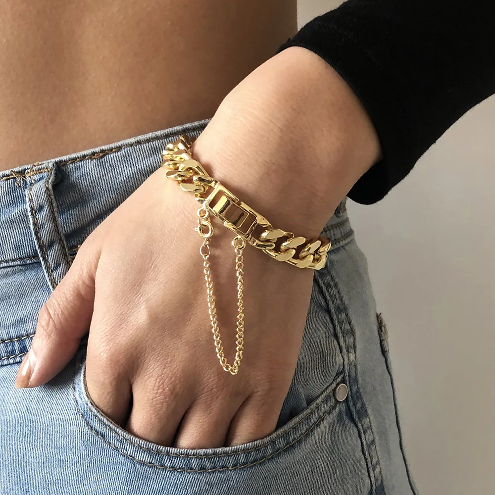 Gold Silver Cuban Chain Minimalist Choker Necklace