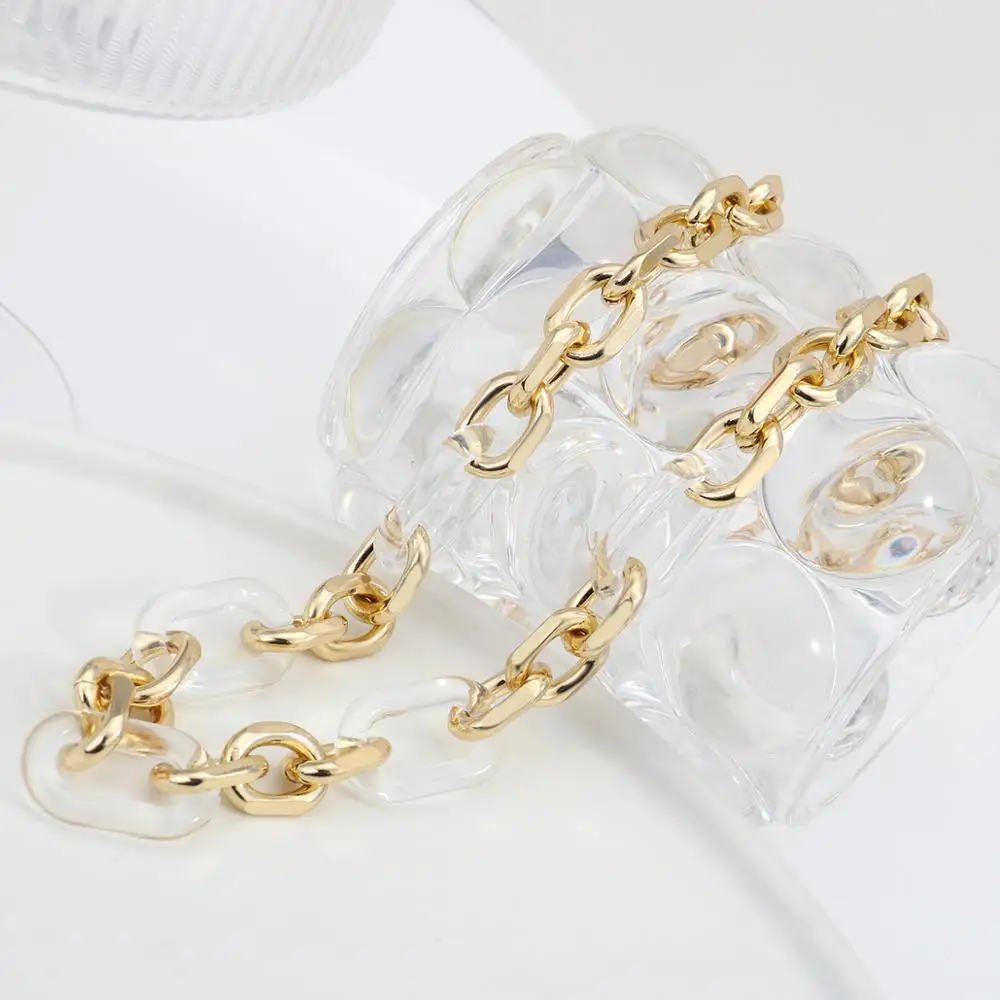 Chunky Cuban Gold Acrylic Chain Necklace for Women
