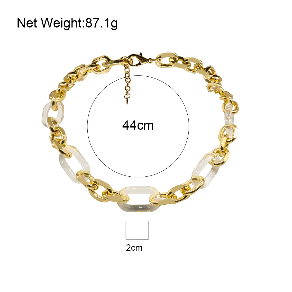 Chunky Cuban Gold Acrylic Chain Necklace for Women