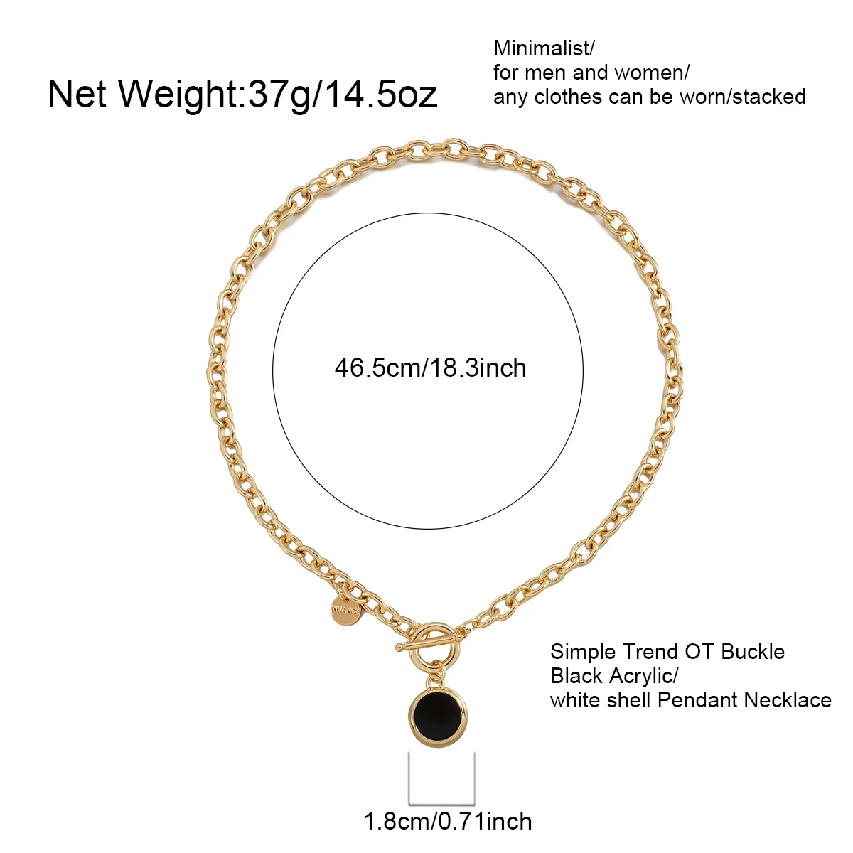 Round Pendant Chain Necklaces for Women
