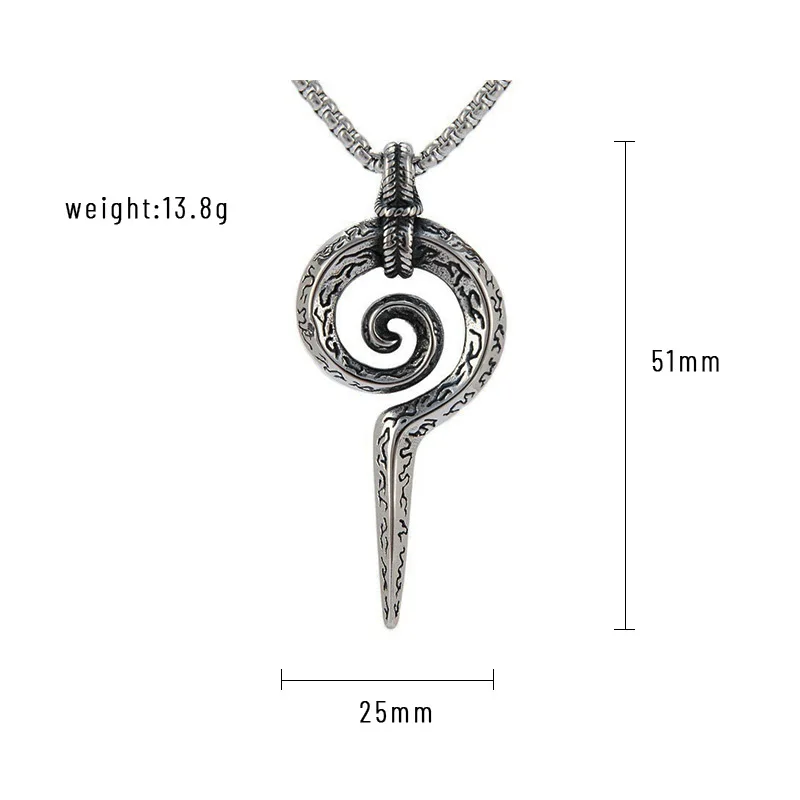 Vintage Mayan Totem Snake Scepter Pendant Necklace