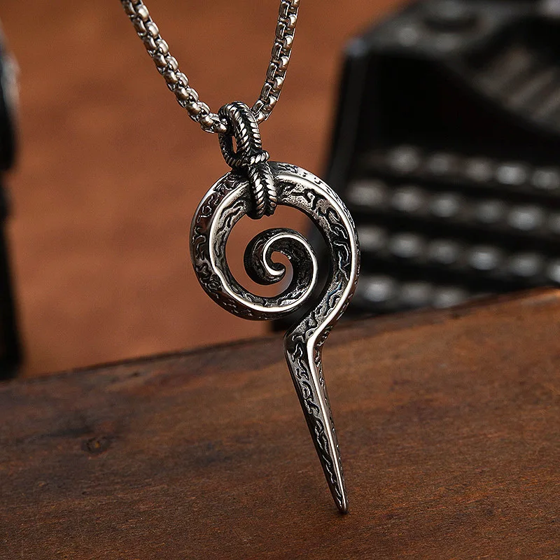 Vintage Mayan Totem Snake Scepter Pendant Necklace