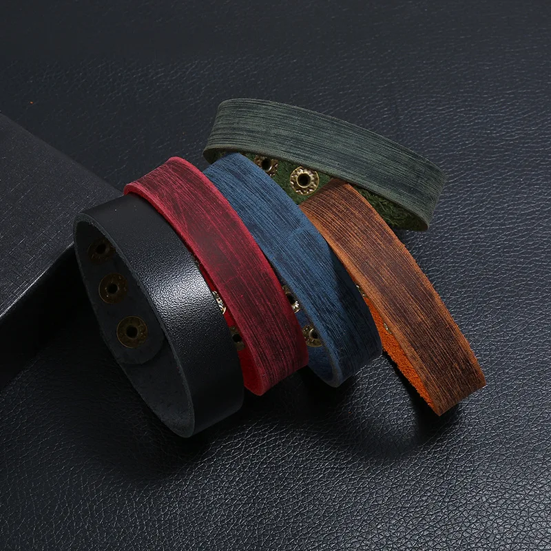 Wide Retro Vintage Punk Style Mens Bracelet