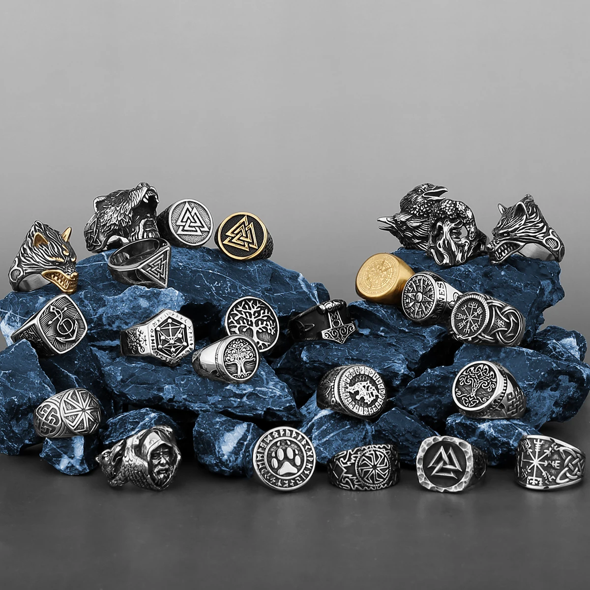 Viking Rings Scandinavian Stainless Steel Vintage Jewelry