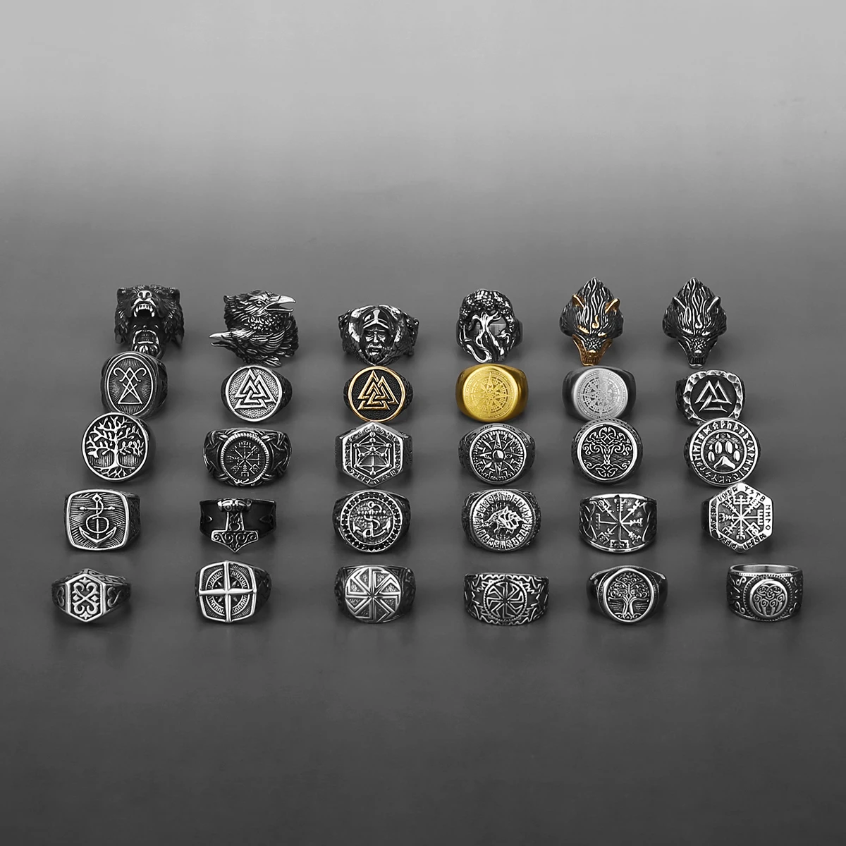 Viking Rings Scandinavian Stainless Steel Vintage Jewelry