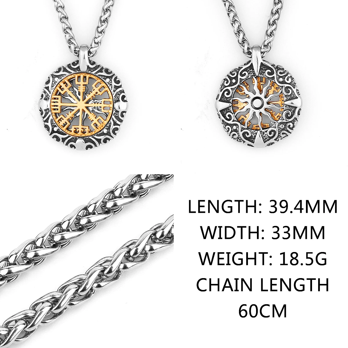 Viking Rune Multi-Style Stainless Steel Amulet Shield Pendants