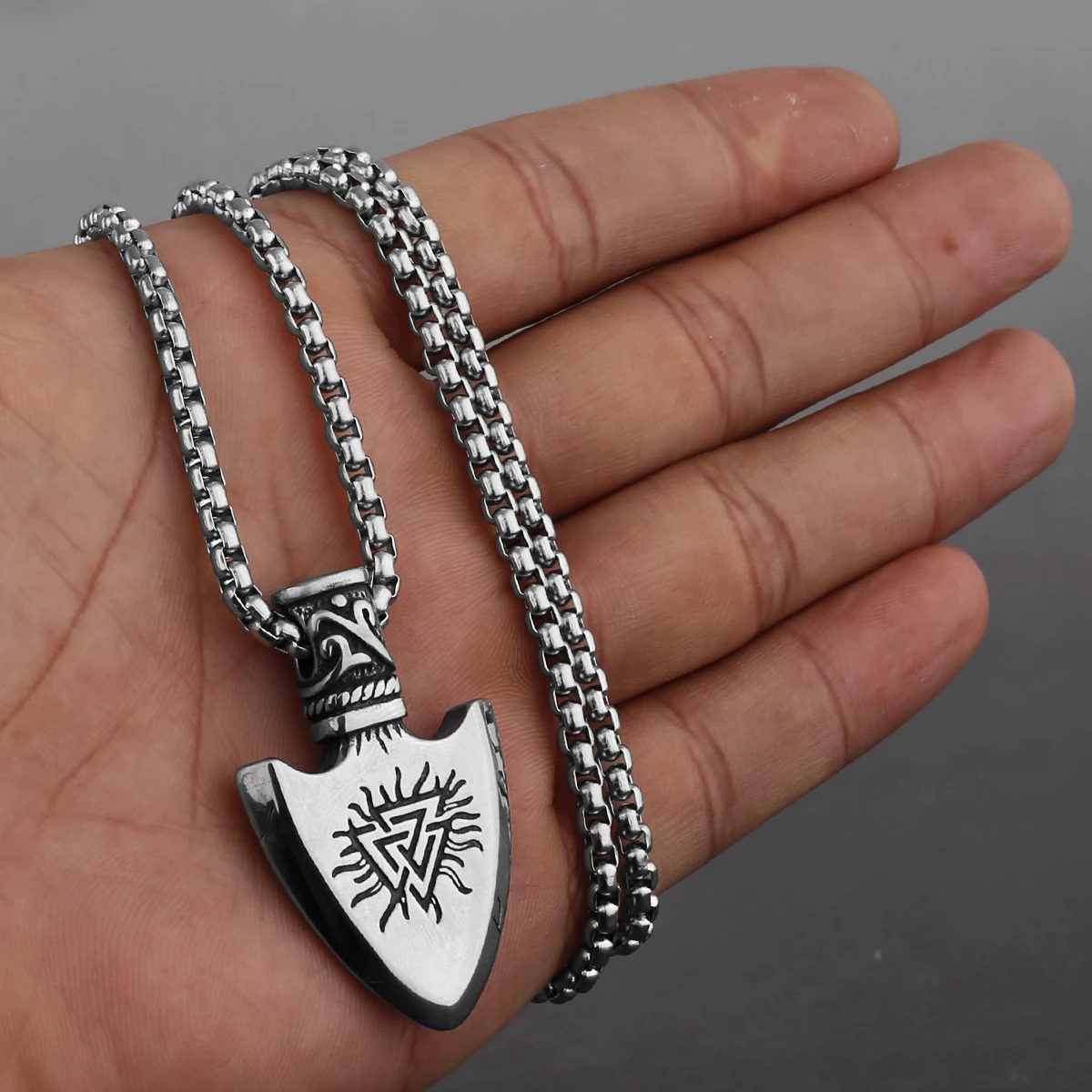 Viking Rune Multi-Style Stainless Steel Amulet Shield Pendants