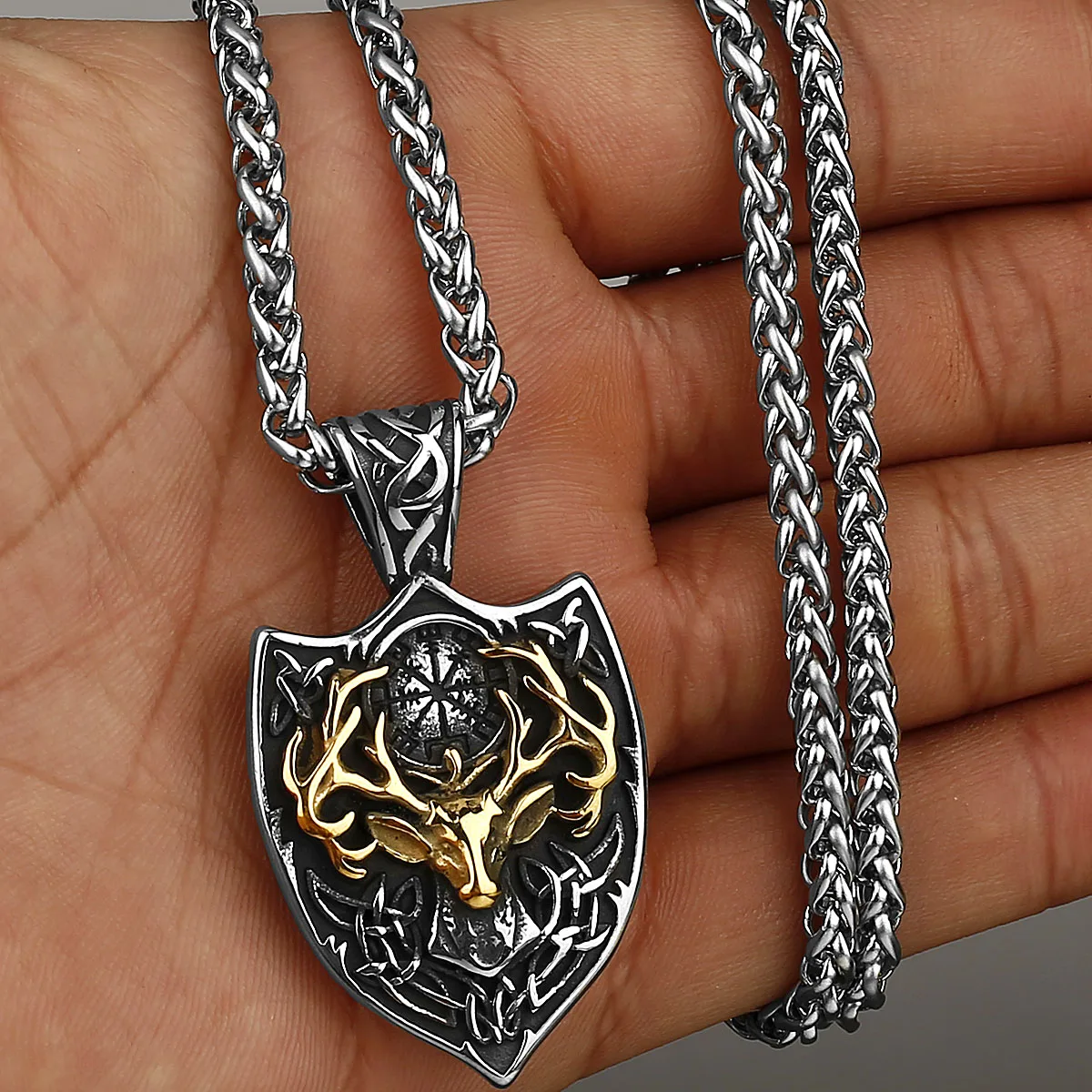Vikings Stainless Steel Deer Crow Bear Dragon Pendants