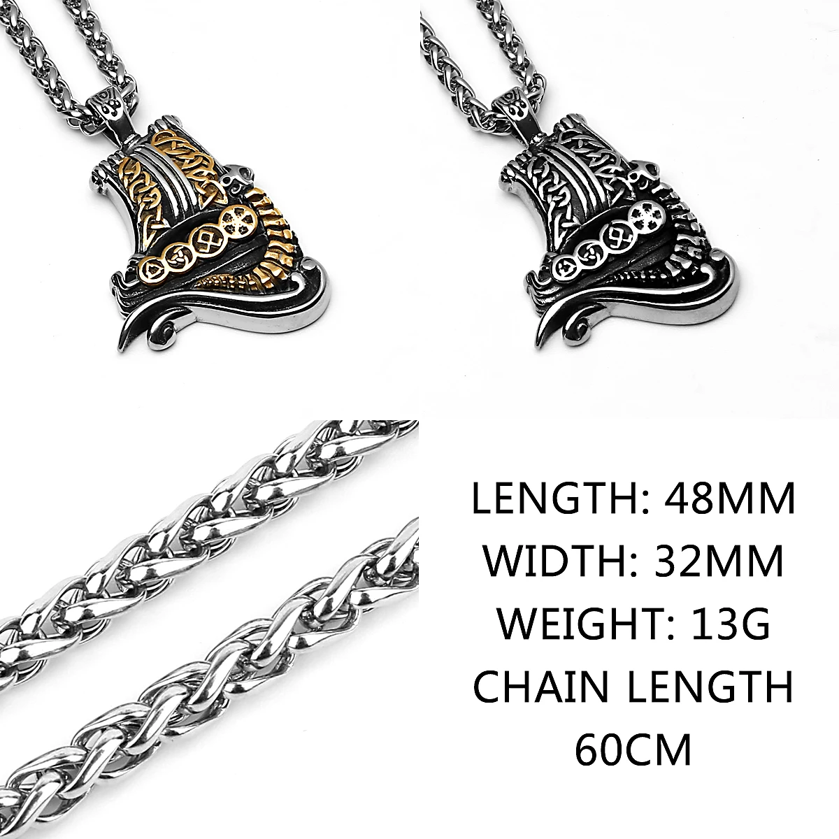 Vikings Stainless Steel Deer Crow Bear Dragon Pendants