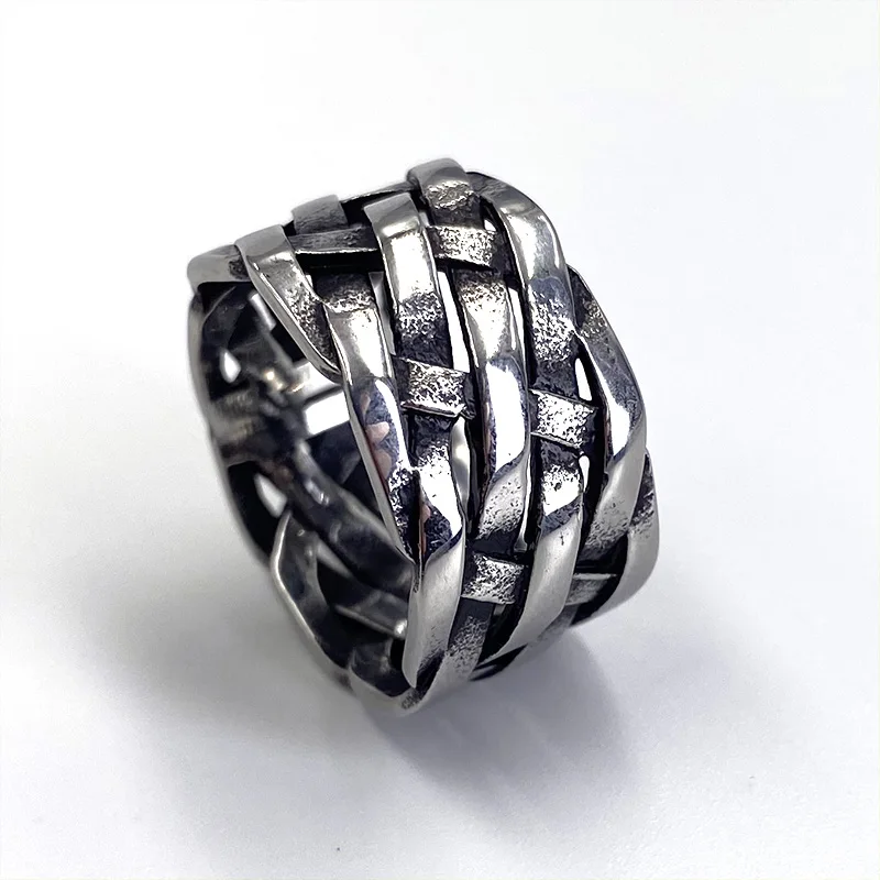 Weave Knot Viking Stainless Steel Ring for Men