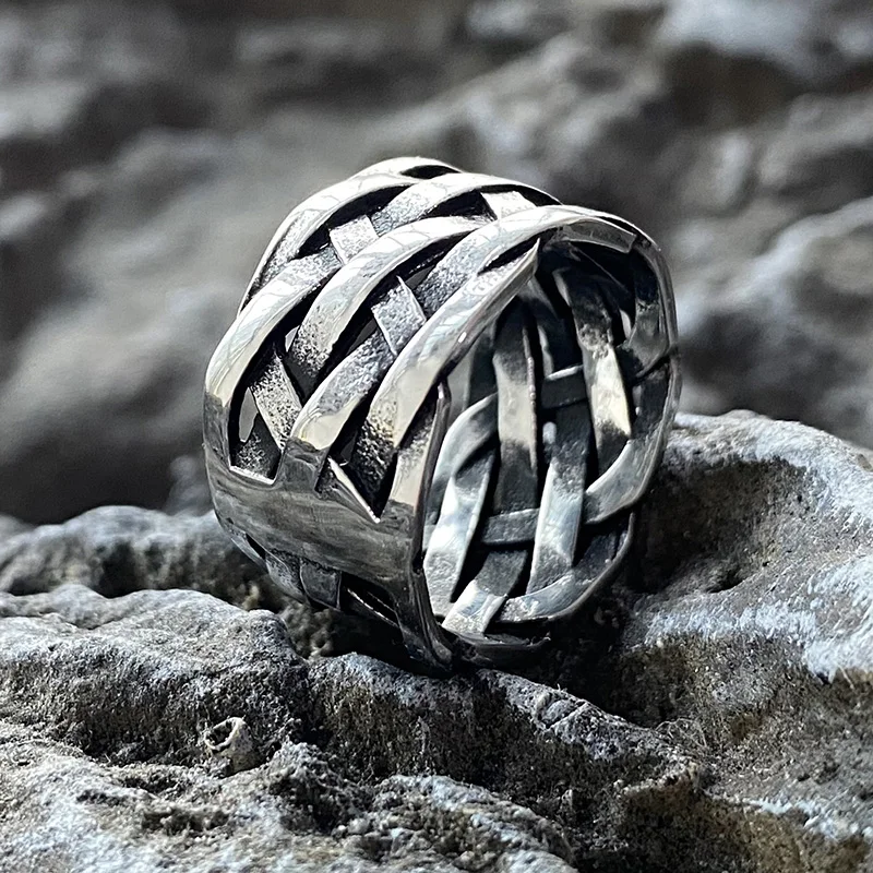 Weave Knot Viking Stainless Steel Ring for Men