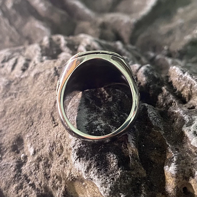 Nordic Wizard Warrior Hunter Wolf Head Ring