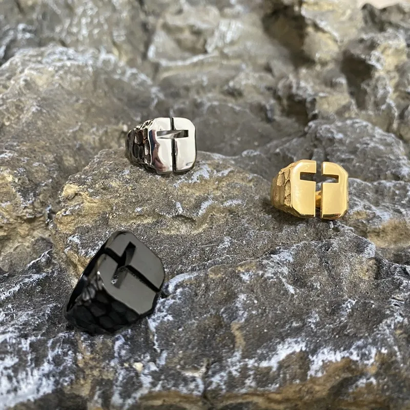 Cross Stainless Steel Ring God Faith Geometric