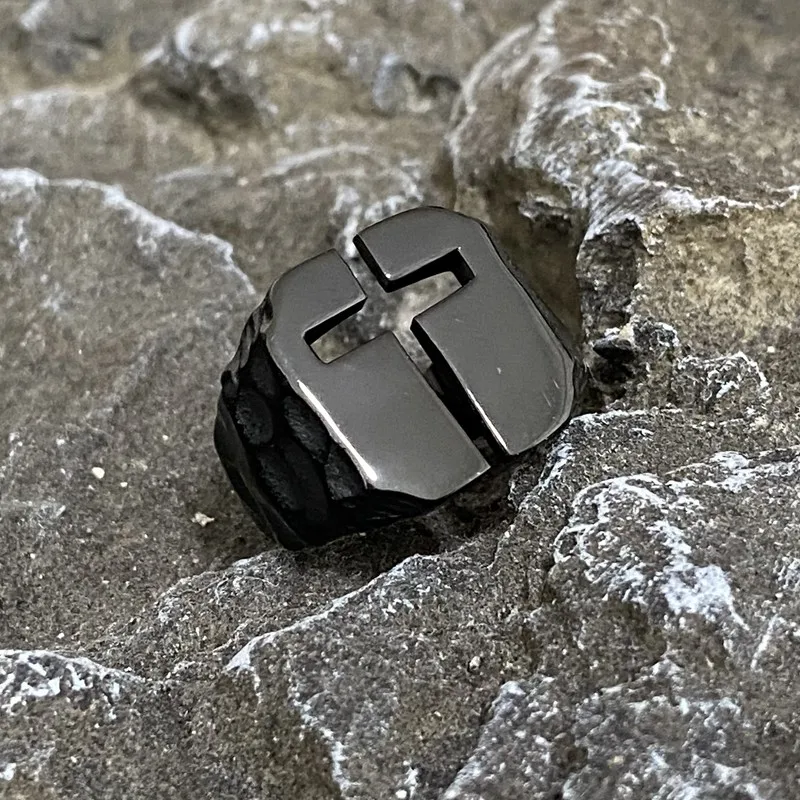 Cross Stainless Steel Ring God Faith Geometric
