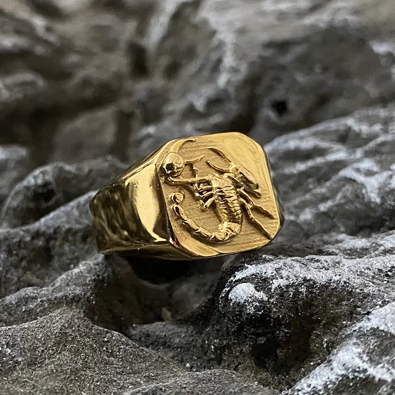 Stainless Steel Vintage Scorpion Pattern Ring