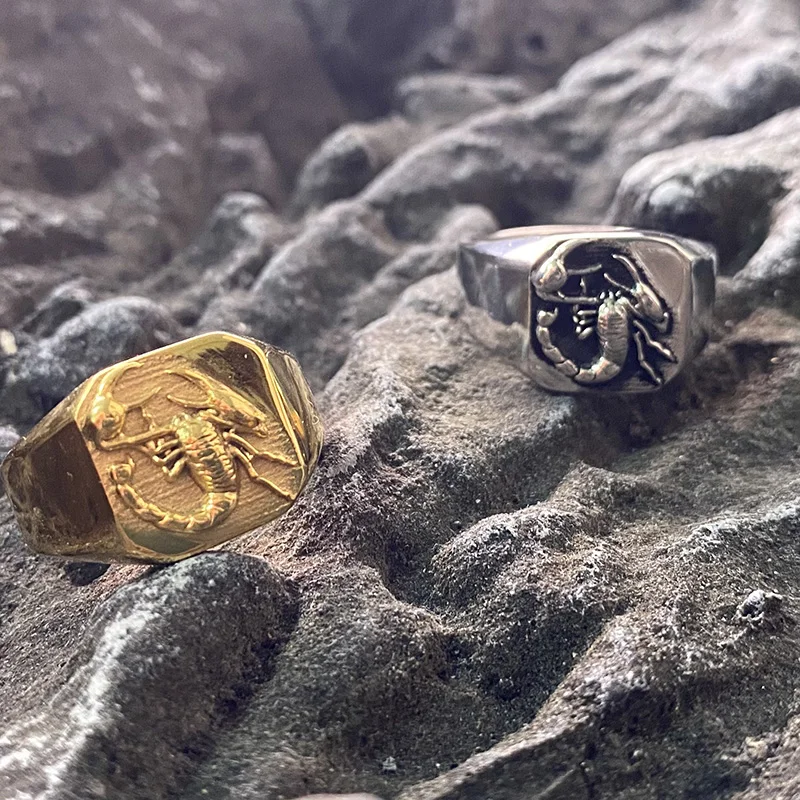 Stainless Steel Vintage Scorpion Pattern Ring
