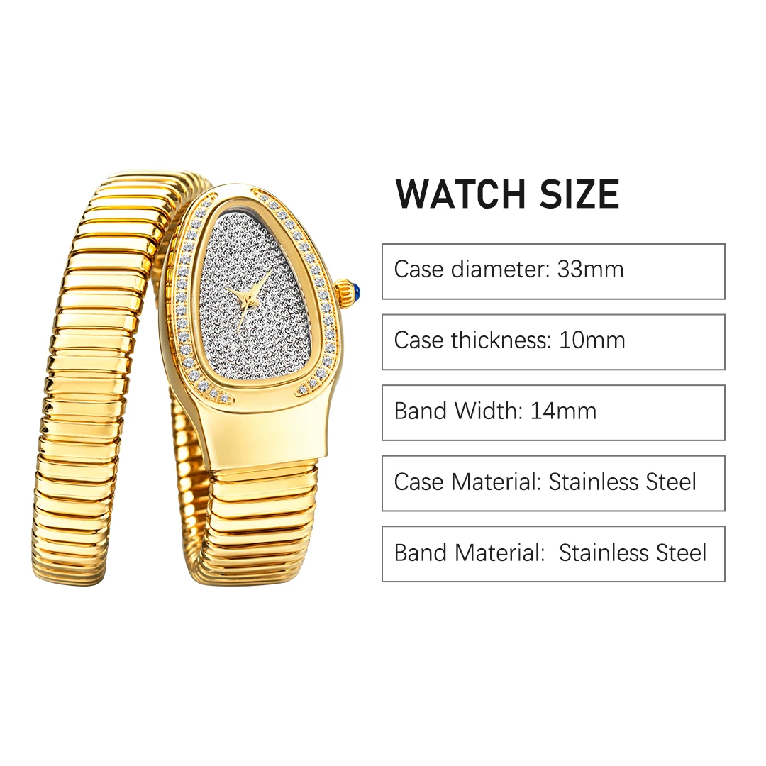 Luxury Snake Full Diamond Ladies Watches