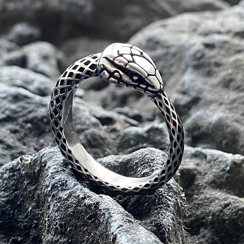 Ouroboros Snake Retro Stainless Steel Ring