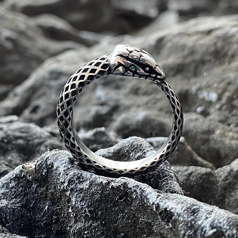 Ouroboros Snake Retro Stainless Steel Ring