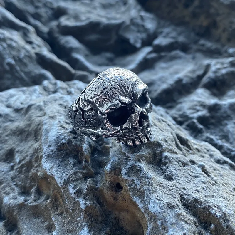 Cracked Skeleton Vintage Stainless Steel Ring