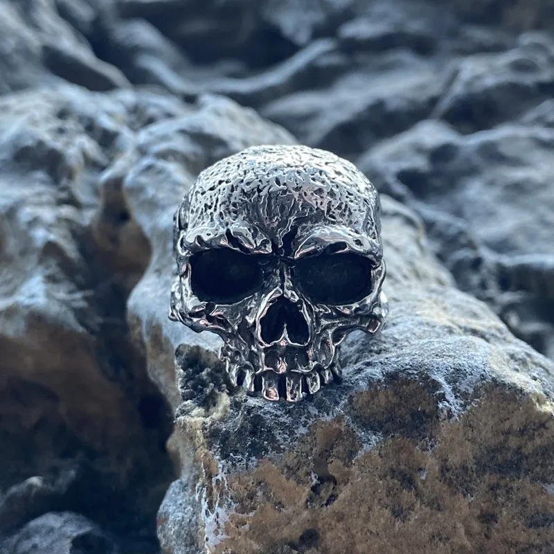 Cracked Skeleton Vintage Stainless Steel Ring