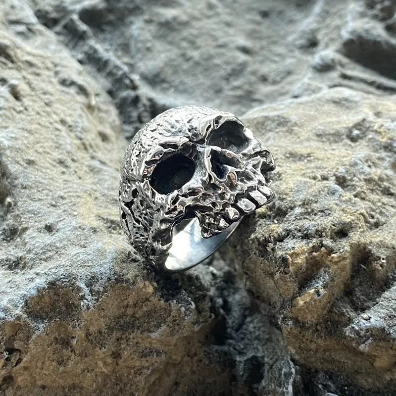 Cracked Skeleton Vintage Stainless Steel Ring
